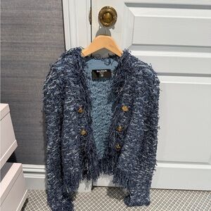 Balmain Blue Tweed Jacket